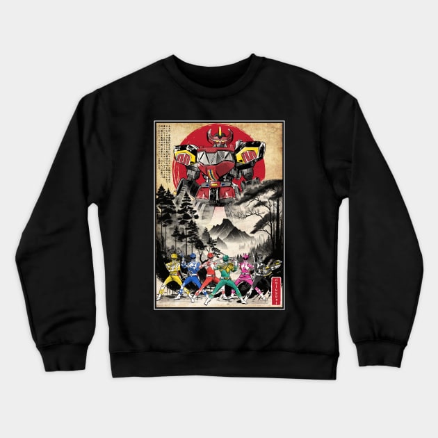 Rangers in Japan woodblock Crewneck Sweatshirt by DrMonekers